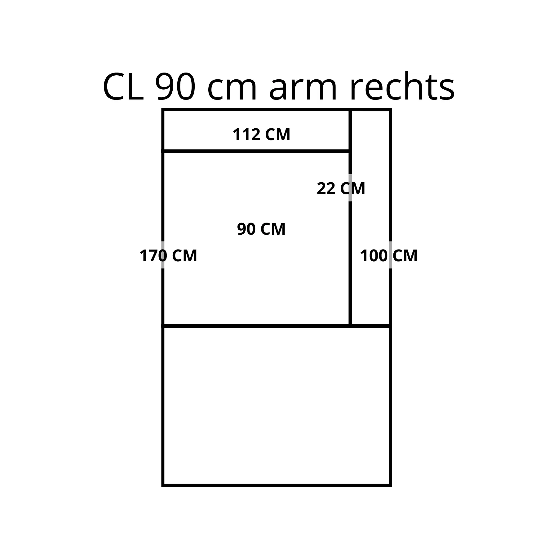 afbeelding van Leren elementenbank Flow - cl 90 arm rechts